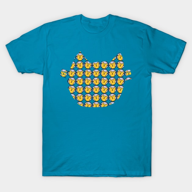 Yellow Cat Portrait Pattern Graphic T-Shirt by ellenhenryart